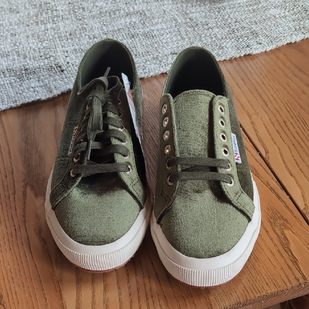 Superga Olive Green Canvas Sneakers